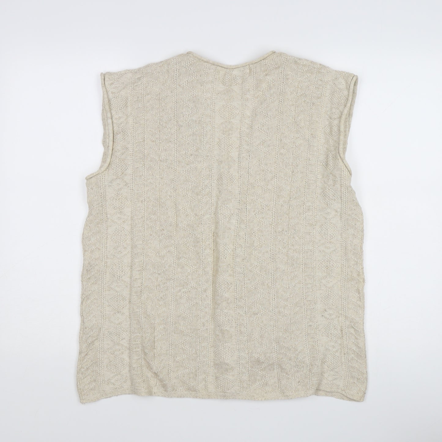 Laura Gribby Beige Cotton Linen Women's Waistcoat M