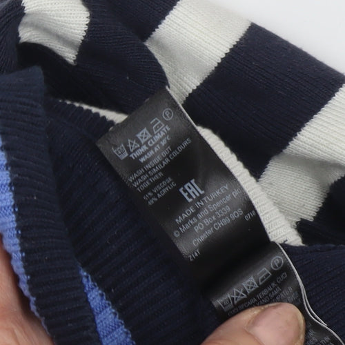 Marks & Spencer Women's Blue Striped Pullover Jumper Size 10