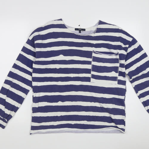 Next Women's Blue Striped Sweatshirt Size 14