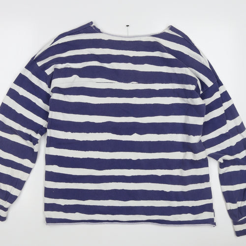 Next Women's Blue Striped Sweatshirt Size 14