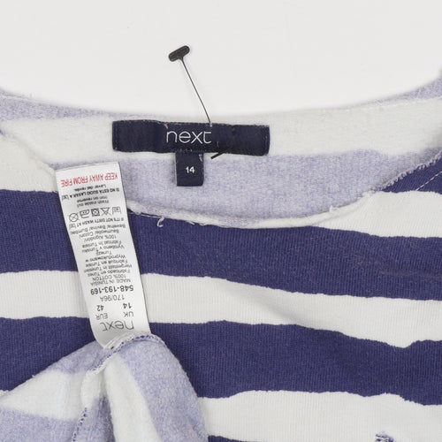 Next Women's Blue Striped Sweatshirt Size 14
