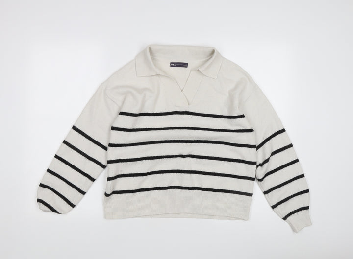 Marks and Spencer Women’s Striped Collared Jumper
