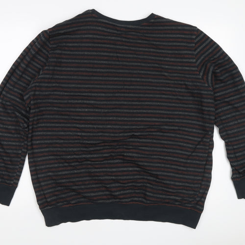 Alphar One Men's Black XL Striped Pullover Sweatshirt