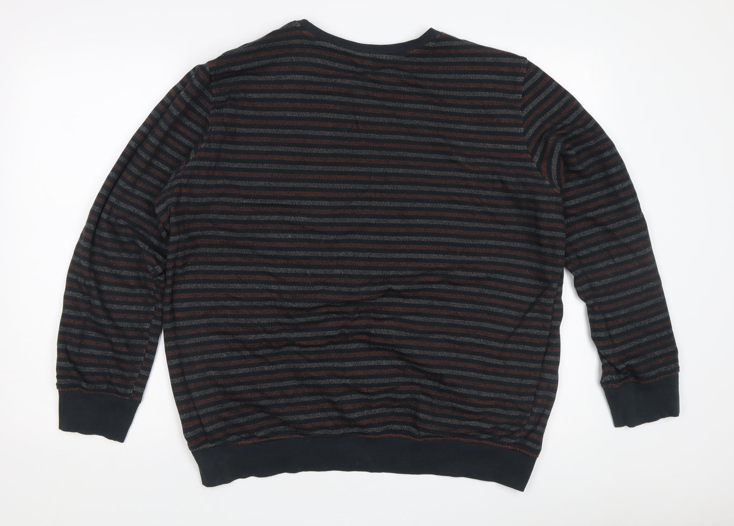 Alphar One Men's Black XL Striped Pullover Sweatshirt