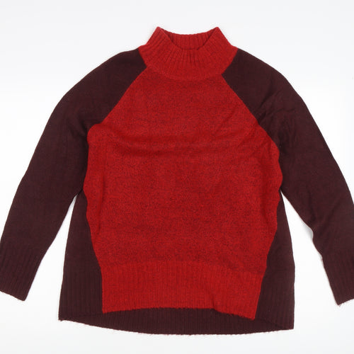 M&Co Women's Red Pullover Jumper, Size 22, Mock Neck