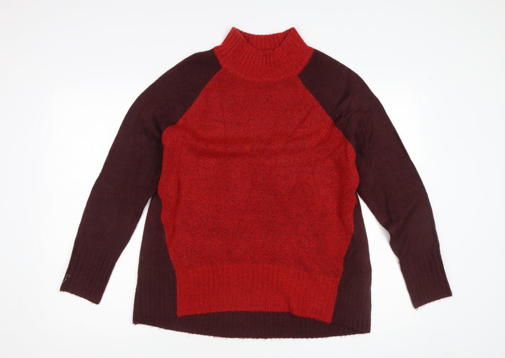 M&Co Women's Red Pullover Jumper, Size 22, Mock Neck
