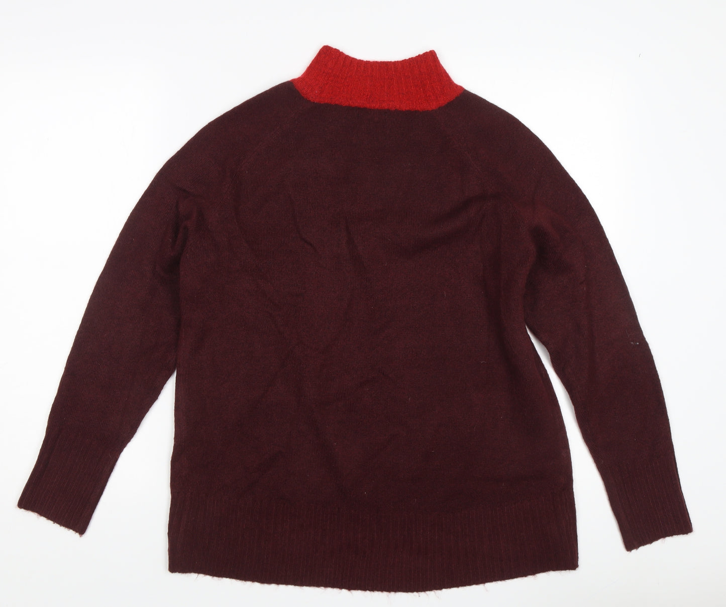 M&Co Women's Red Pullover Jumper, Size 22, Mock Neck