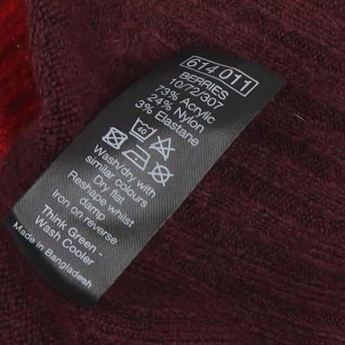 M&Co Women's Red Pullover Jumper, Size 22, Mock Neck