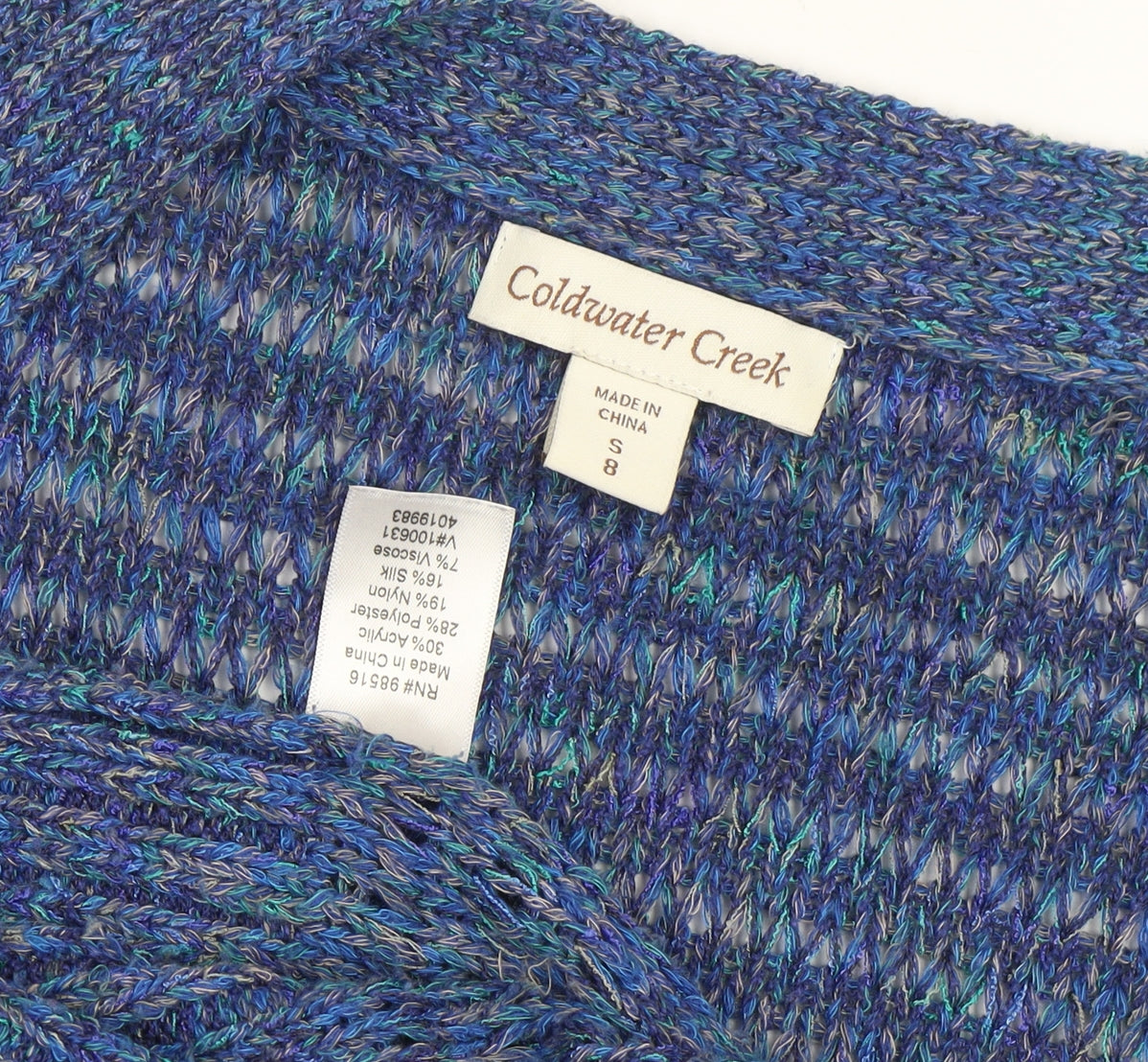 Coldwater Creek Women's Blue Open Front Cardigan Size S