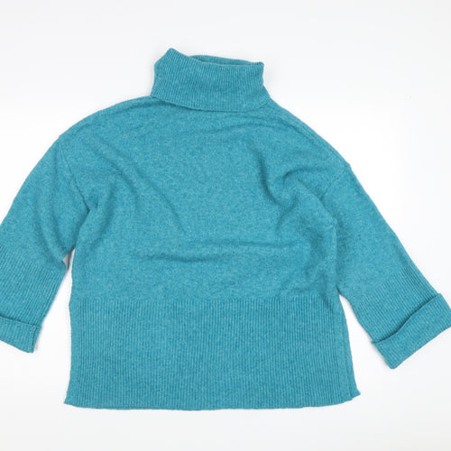 Klass Women's Blue Roll Neck Pullover Jumper Size S