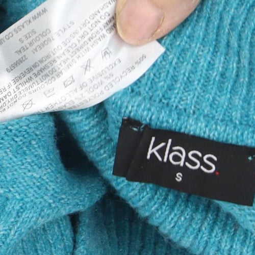 Klass Women's Blue Roll Neck Pullover Jumper Size S