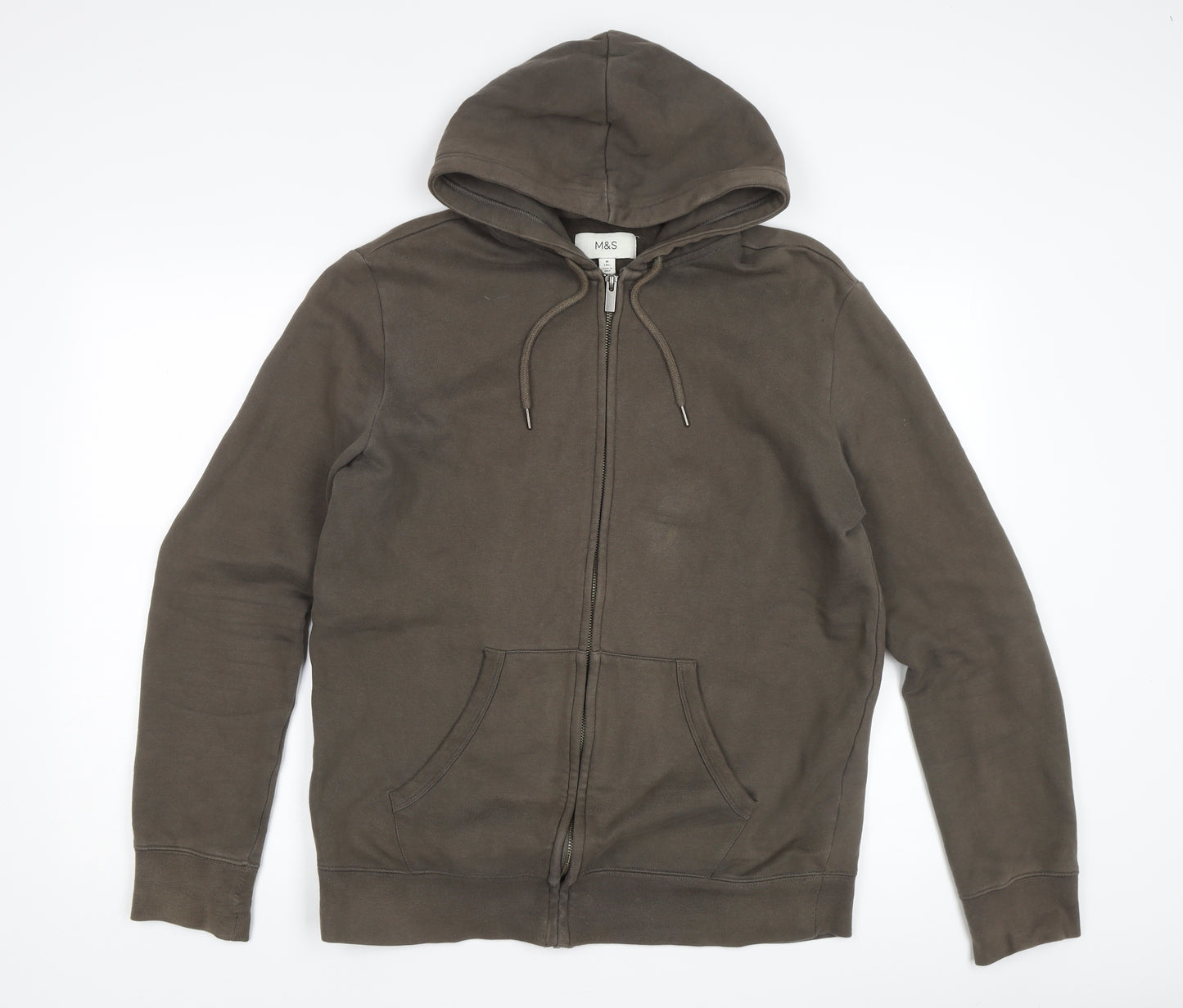 Marks and Spencer Men's Brown Full Zip Hoodie M