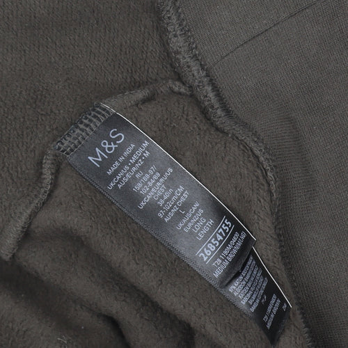 Marks and Spencer Men's Brown Full Zip Hoodie M