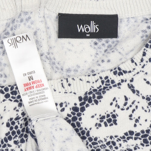 Wallis Women's Blue Floral Pullover Jumper M