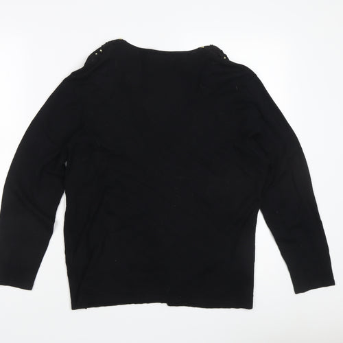 Frank Saul Women's Black Studded Cardigan M