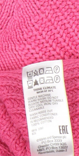 Marks and Spencer Women's Pink XS Cable-Knit Jumper