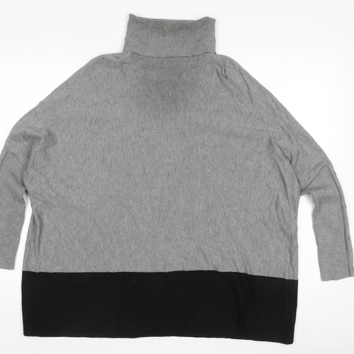 Lauren Women's Grey Roll Neck Jumper M