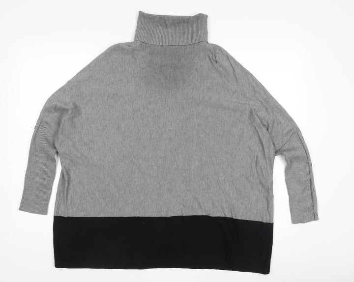 Lauren Women's Grey Roll Neck Jumper M