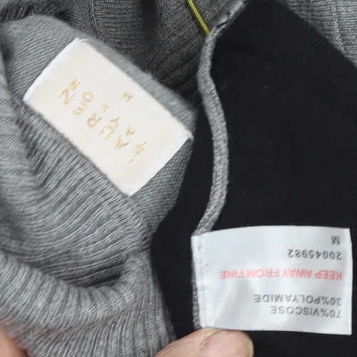 Lauren Women's Grey Roll Neck Jumper M