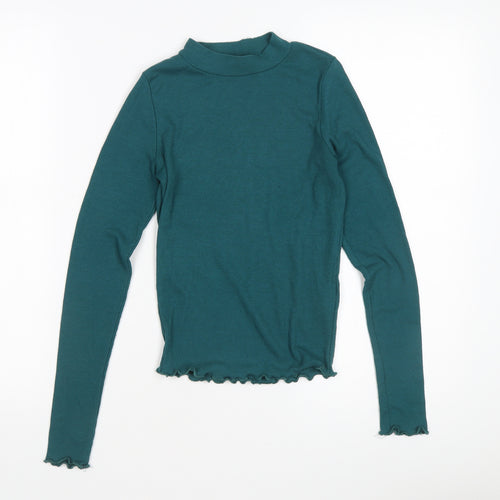 New Look Women's Green High Neck Long Sleeve Top