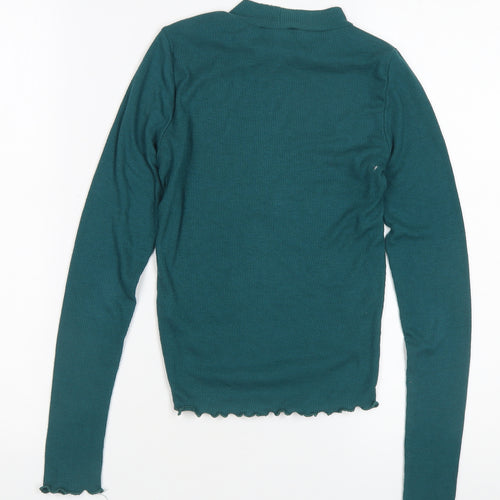 New Look Women's Green High Neck Long Sleeve Top