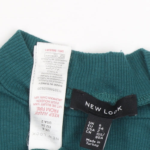 New Look Women's Green High Neck Long Sleeve Top