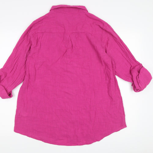 Mitzy Women's Pink Button-Up Shirt L