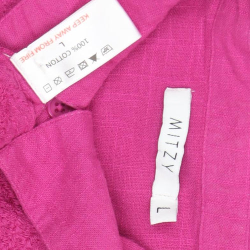 Mitzy Women's Pink Button-Up Shirt L