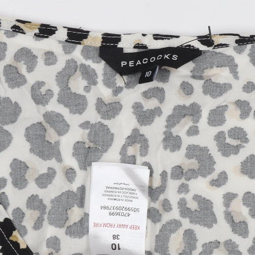 Peacocks Women’s Multicoloured Animal Print Blouse, Size 10