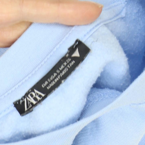 Zara Women's Blue Pullover Sweatshirt Size S