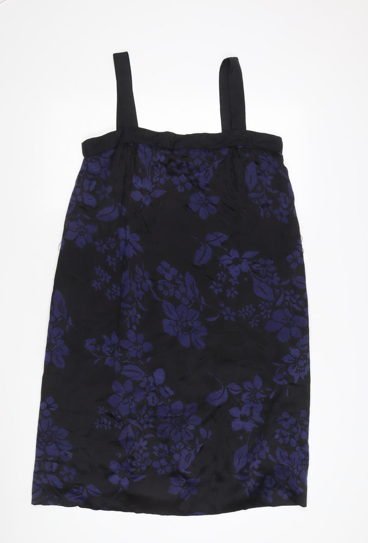 Jigsaw Women's Black Silk Floral Pencil Dress