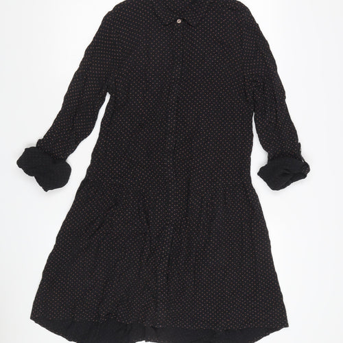 Fat Face Women's Black Shirt Dress, Size 6, Polka Dot