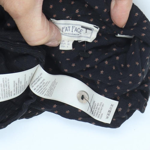 Fat Face Women's Black Shirt Dress, Size 6, Polka Dot