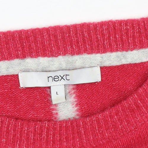 Next Women's Red Star Jumper - Size L - Wool Blend