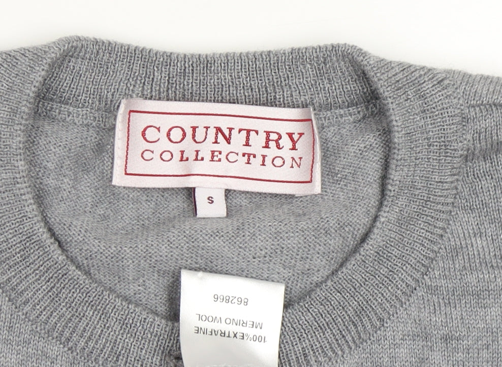 Country Collection Grey Cardigan, Women's S, Merino Wool