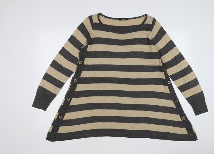 Marks and Spencer Women Beige 10 Tunic Jumper