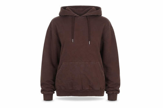 Front view of ASOS DESIGN Women's Brown Pullover Hoodie XS Warm