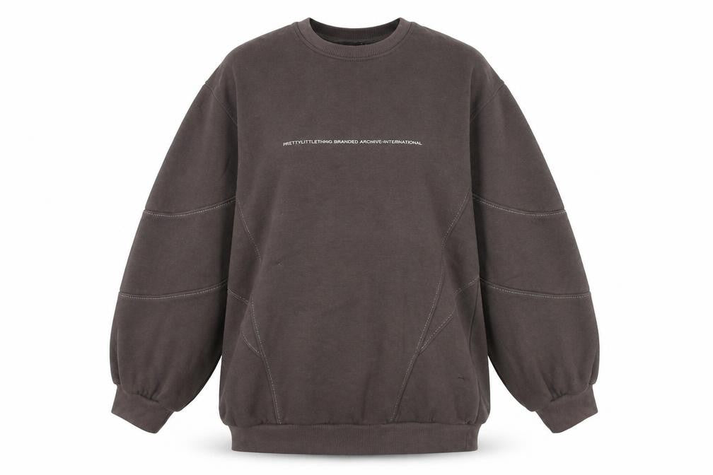 PRETTYLITTLETHING Women's Brown Pullover Sweatshirt Size 8
