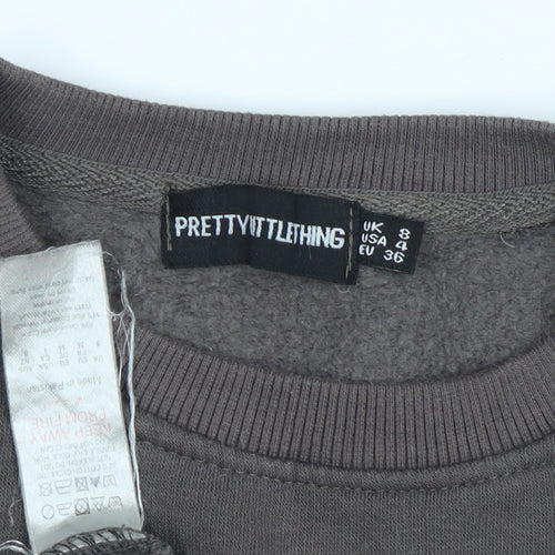 PrettyLittleThing Women's Brown Pullover Sweatshirt Size 8