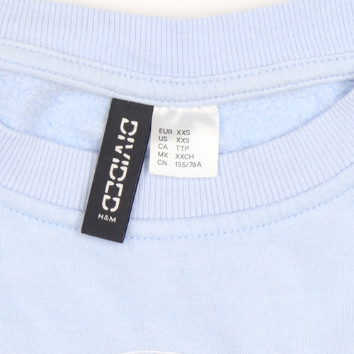 H&M Women's Blue Sweatshirt, 2XS, Casual Pullover