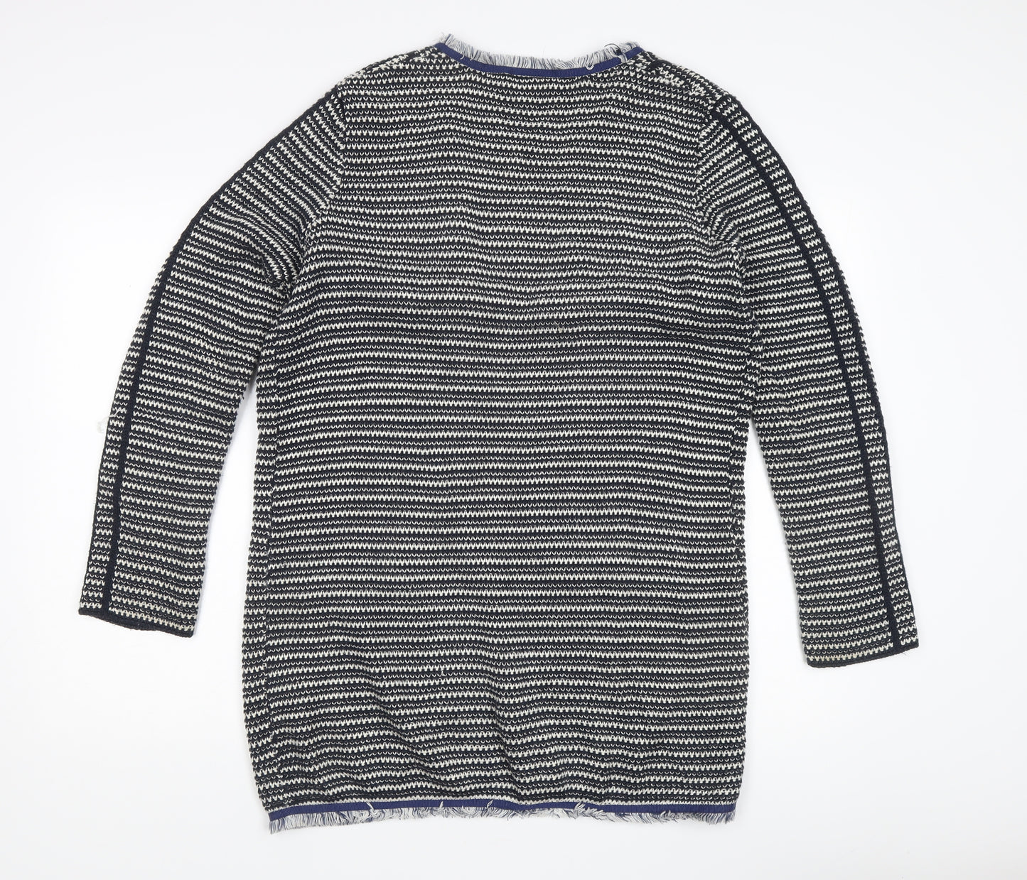 Warehouse Women's Black Striped Cardigan, M