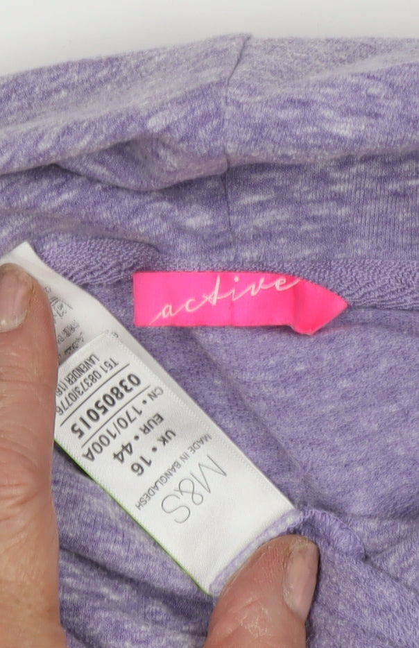 Marks and Spencer Women's Purple Pullover Hoodie L