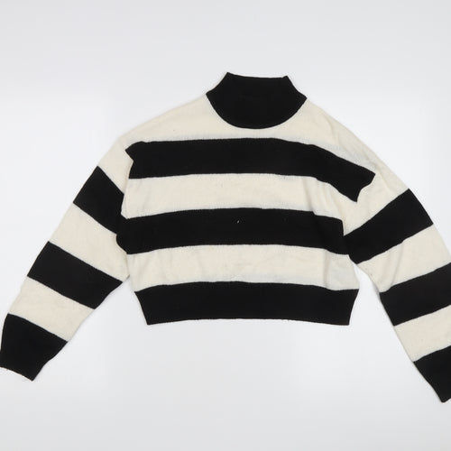 Divided Women's Black Striped Pullover Jumper Size 10