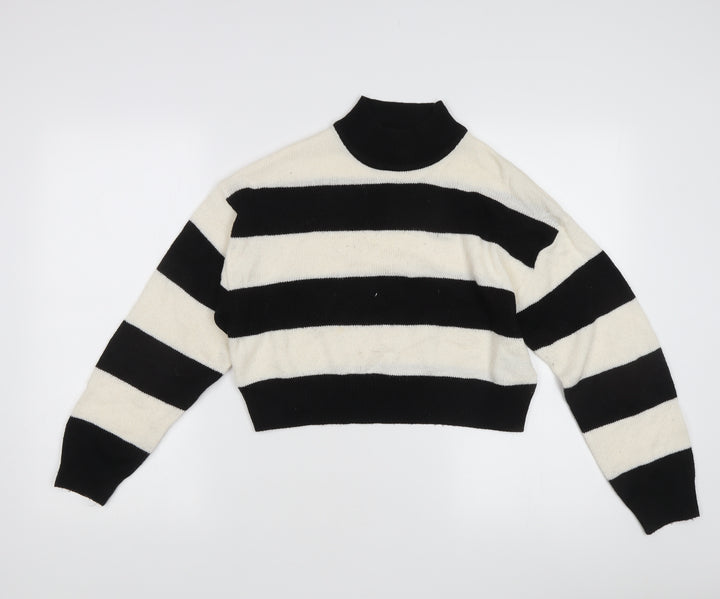 Divided Women's Black Striped Pullover Jumper Size 10