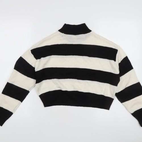 Divided Women's Black Striped Pullover Jumper Size 10