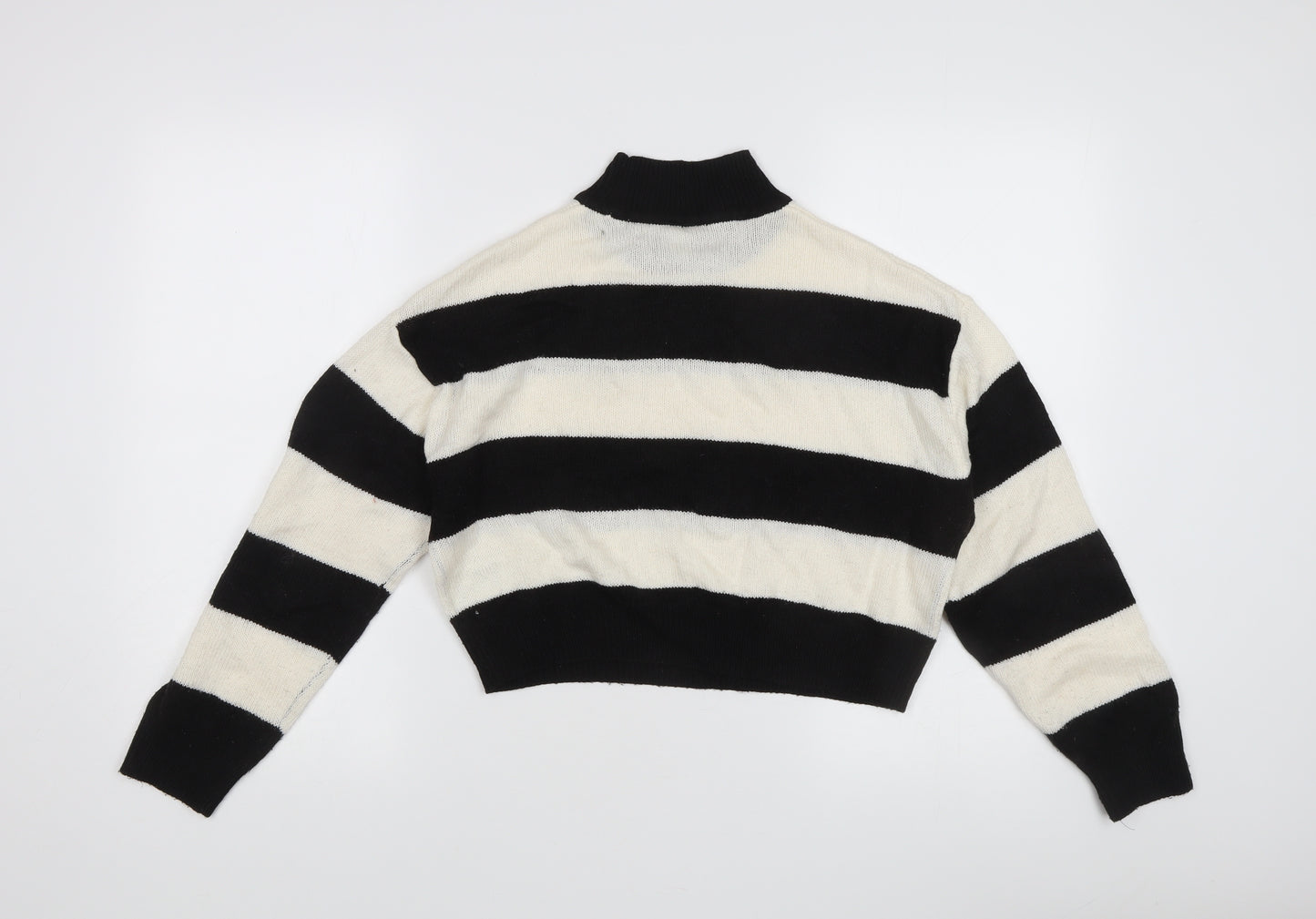 Divided Women's Black Striped Pullover Jumper Size 10