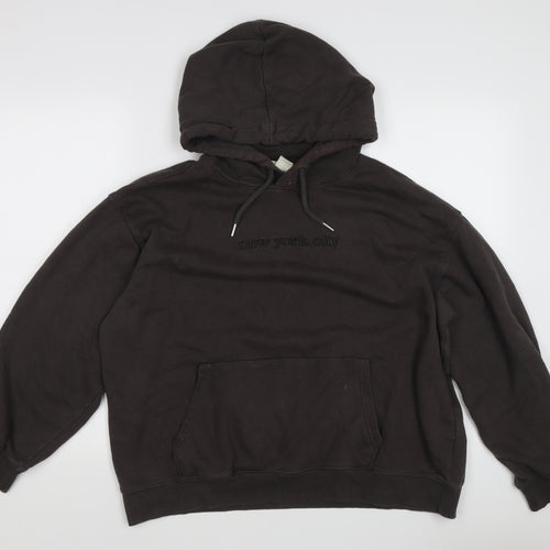 H&M Black Unisex Pullover Hoodie, Size M, All Seasons