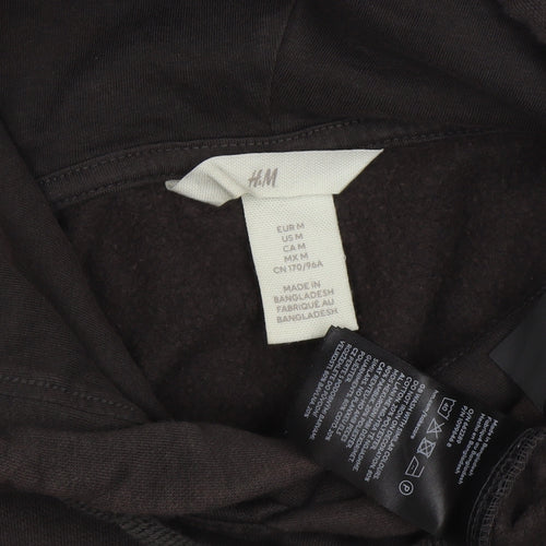 H&M Black Unisex Pullover Hoodie, Size M, All Seasons