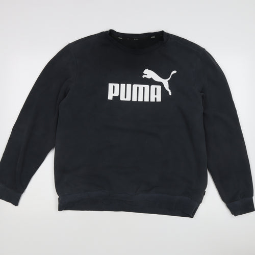 Puma Men's Black Pullover Sweatshirt, M, Graphic Print