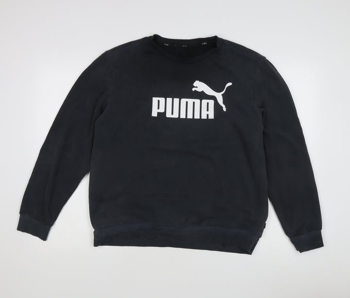 Puma Men's Black Pullover Sweatshirt, M, Graphic Print